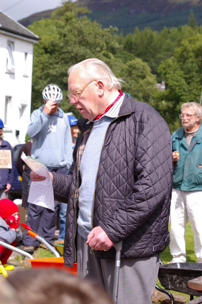 A man reading a speech